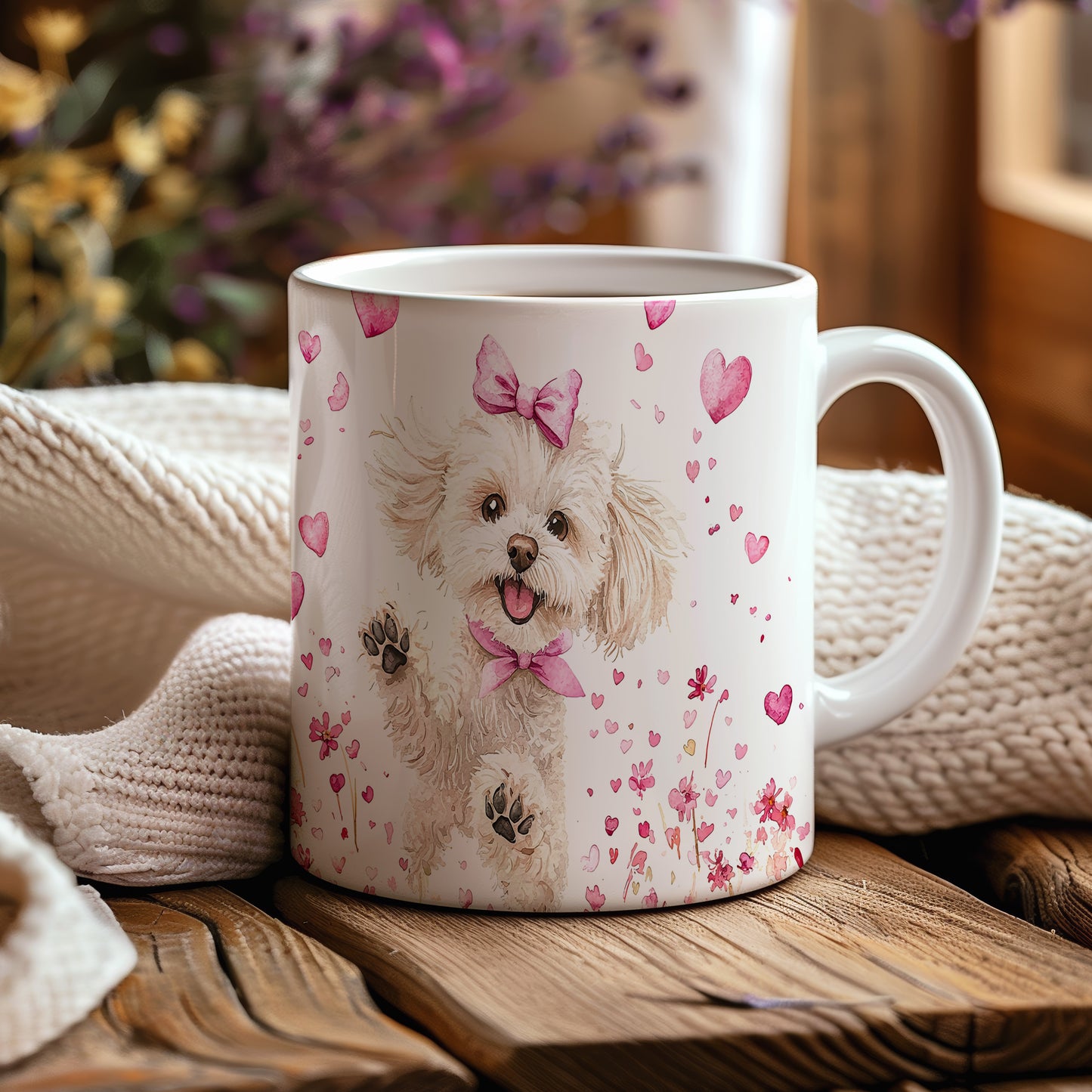 Hrnek s veselým Maltipoo – kontrastním vzhledem