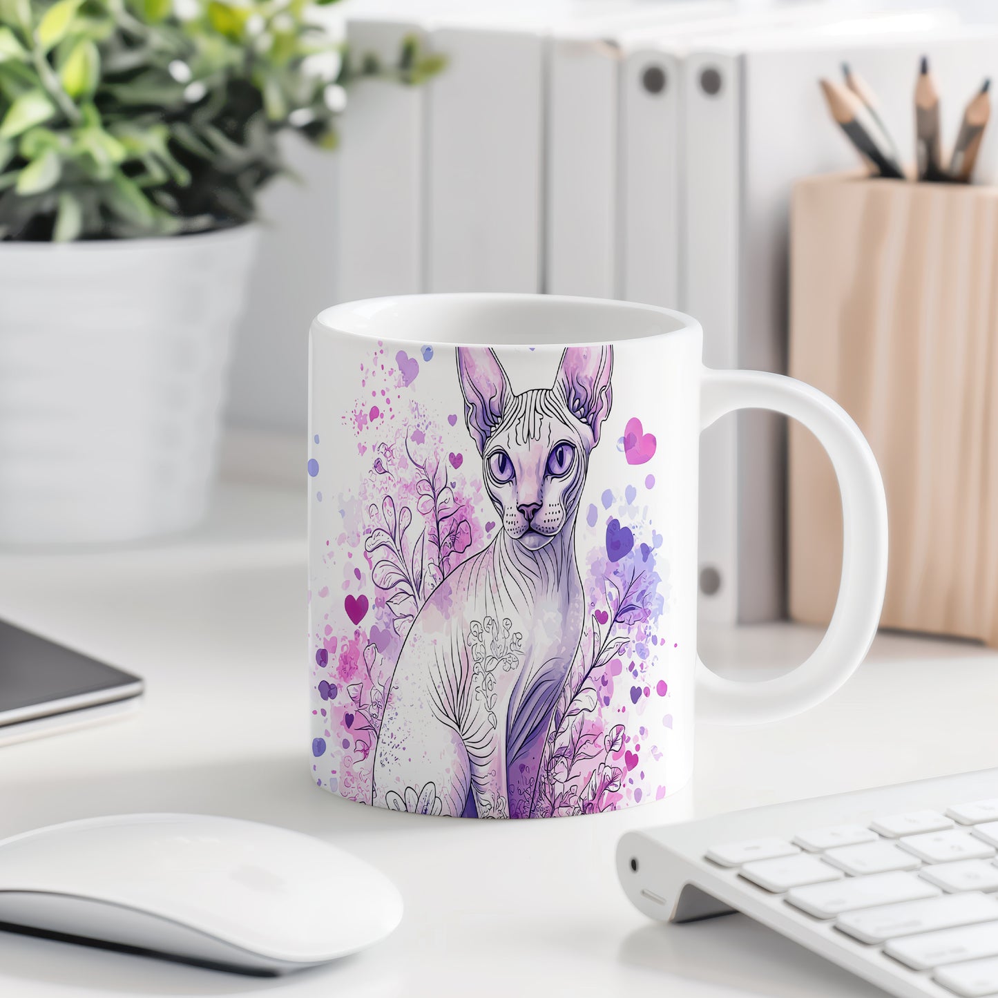Hrnek se sphynx kočkou