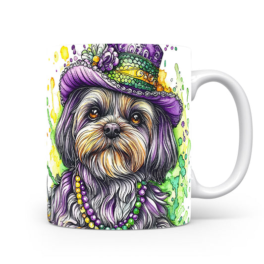 Hrnek s roztomilým Shih tzu v klobouku – bílým provedením