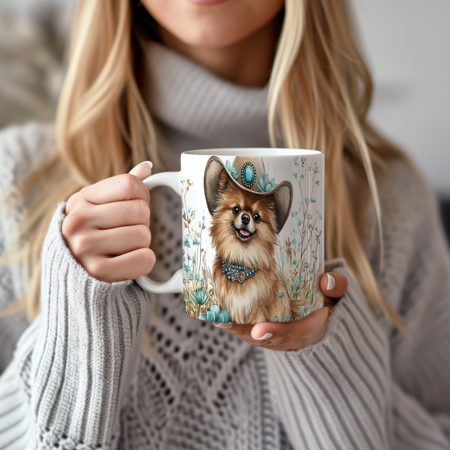 Hrnek s Pomeranianem v klobouku