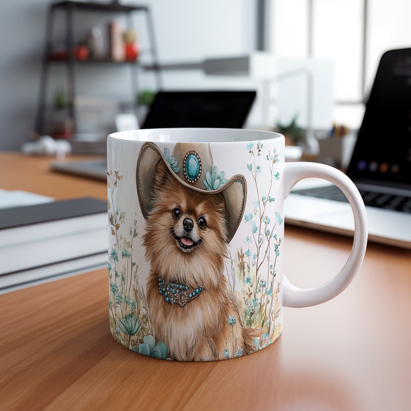 Hrnek s Pomeranianem v klobouku