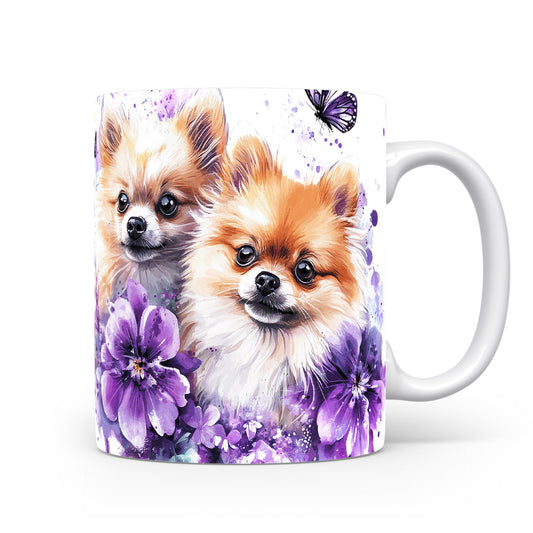 Hrnek se dvěma roztomilými pomeraniany