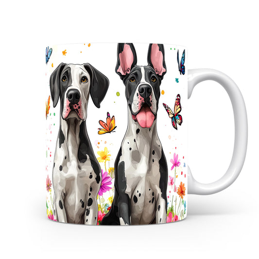 Hrnek s elegantními dogy a motýly