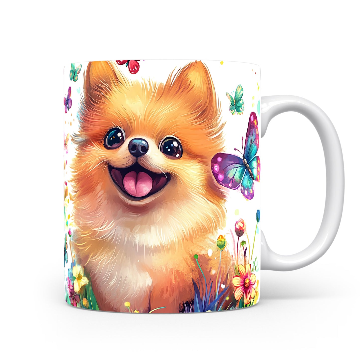 Hrnek s roztomilým pomeranianem – velkýma očima