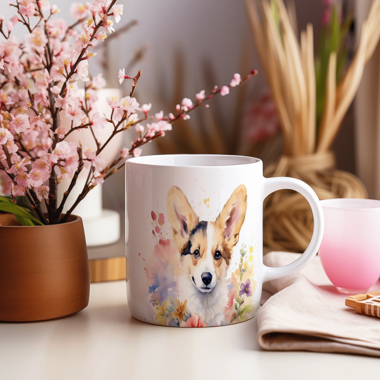 Hrnek s veselým corgi