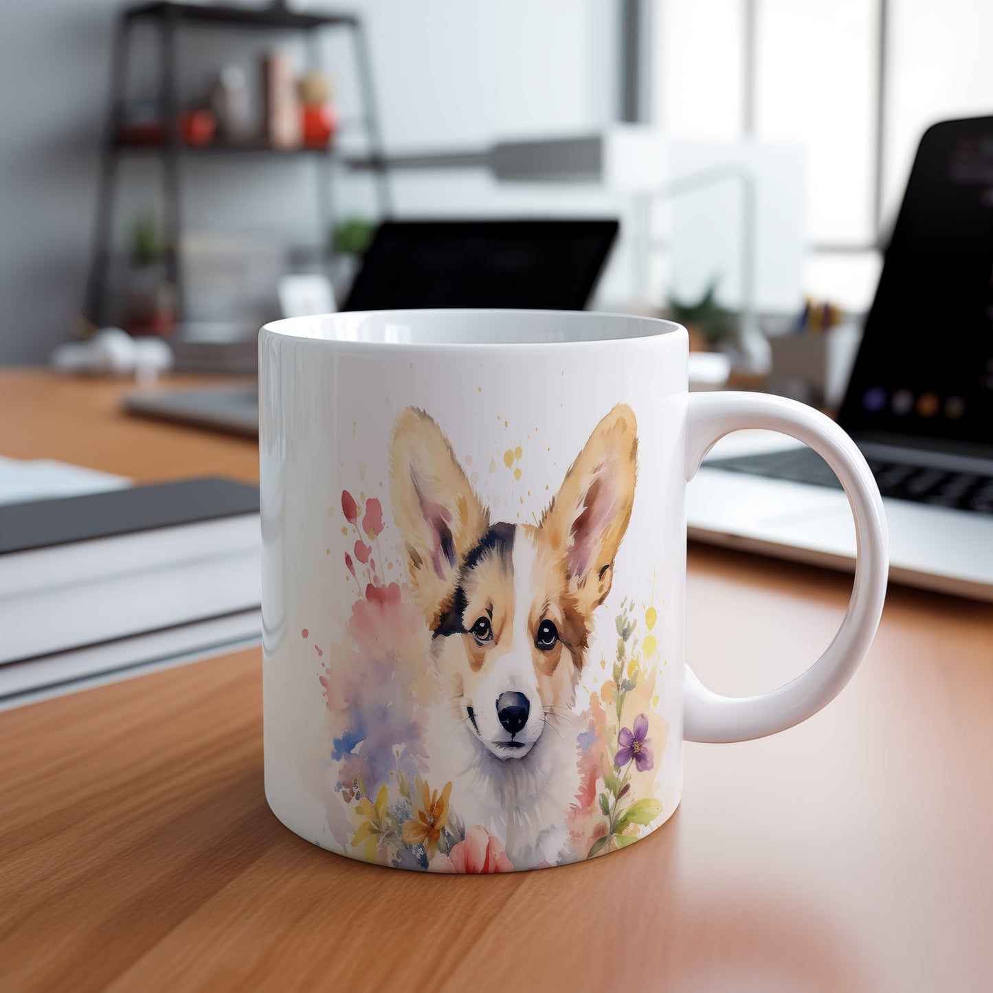 Hrnek s veselým corgi