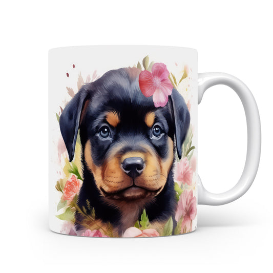 Hrnek s roztomilým štěnětem Rottweiler