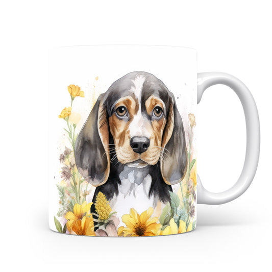 Hrnek s beagle psem – černobílým motivem