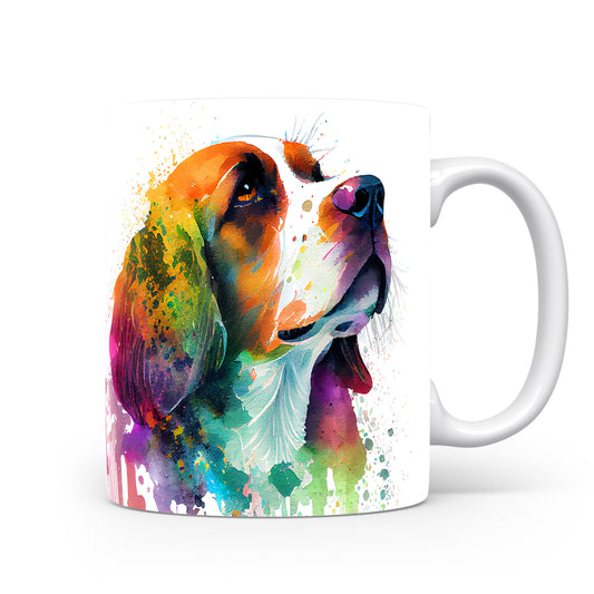 Barevný hrnek s malbou beagle - originální dárek pro milovníky psů
