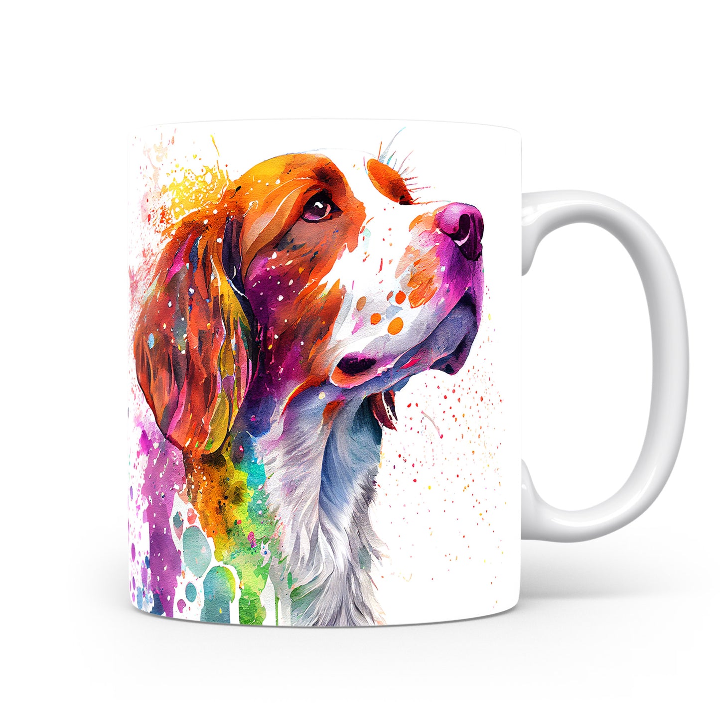 Barevný hrnek s portrétem psa v akvarelovém stylu (beagle · psi #2)