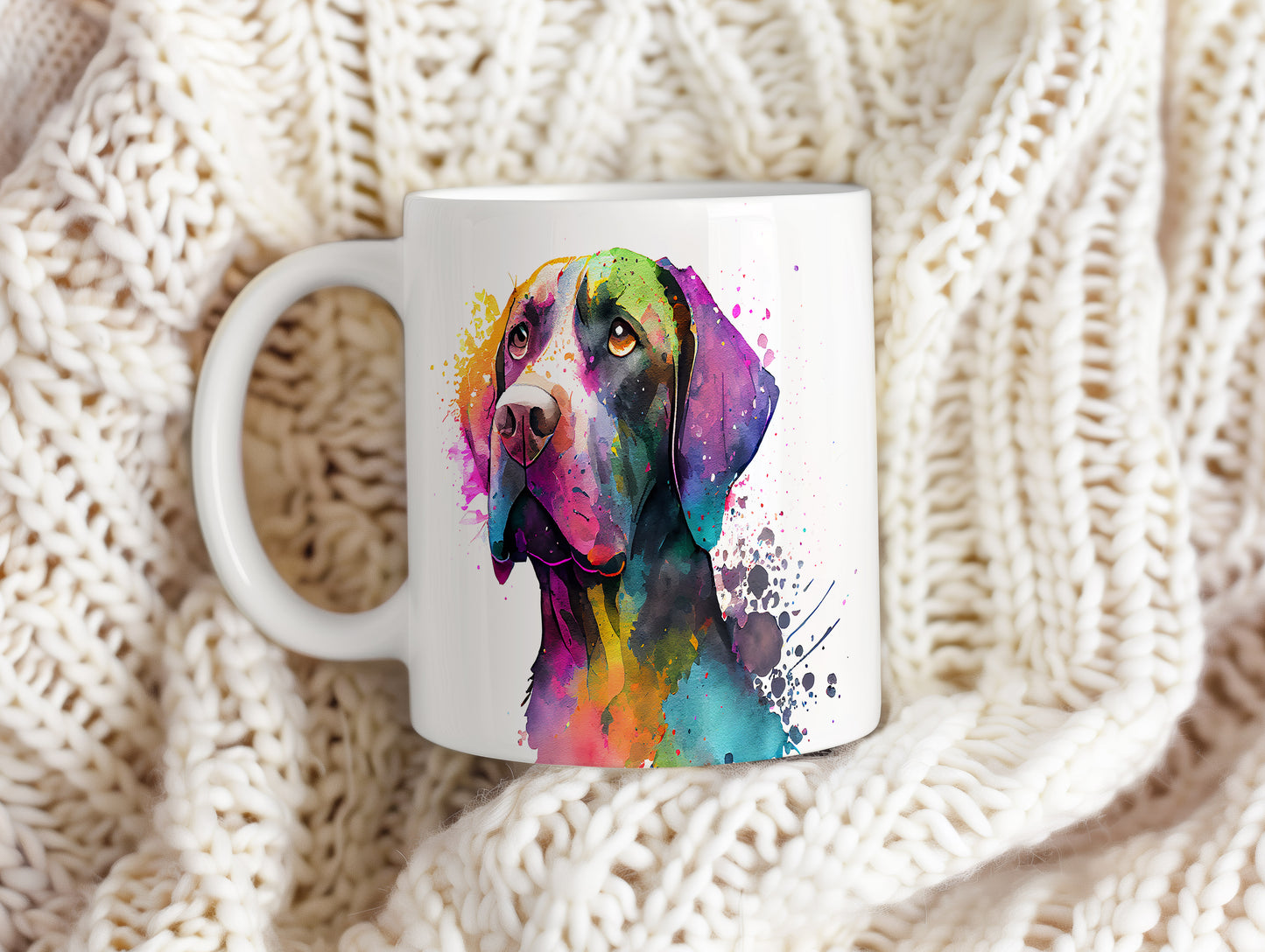 Barevný hrnek s ilustrací labradora - originální design pro milovníky psů