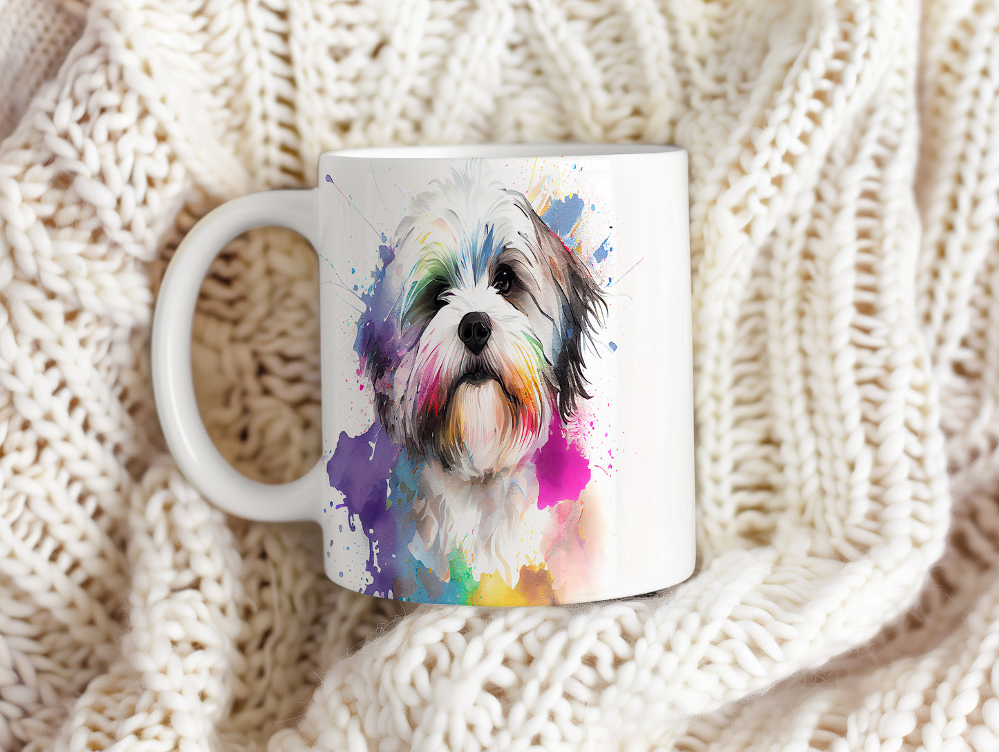 Barevný hrnek s ilustrací psího plemene Havanese