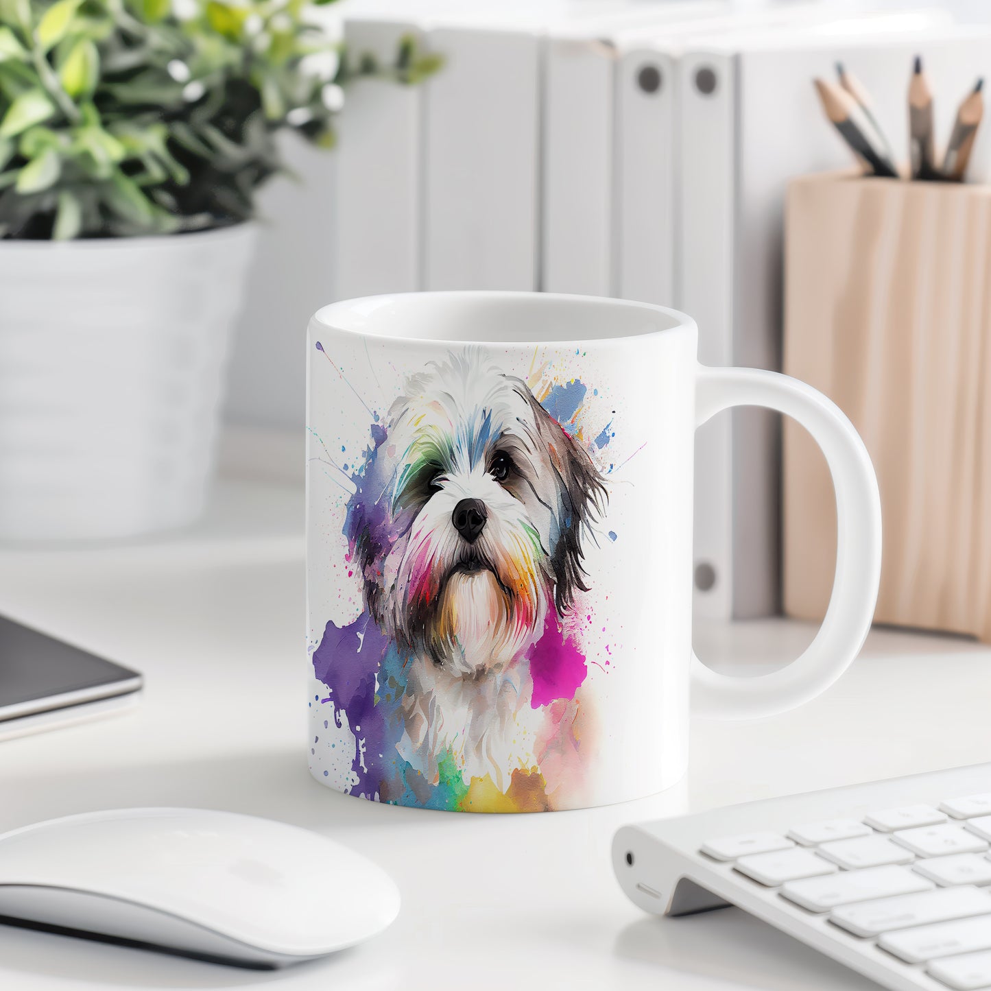 Barevný hrnek s ilustrací psího plemene Havanese