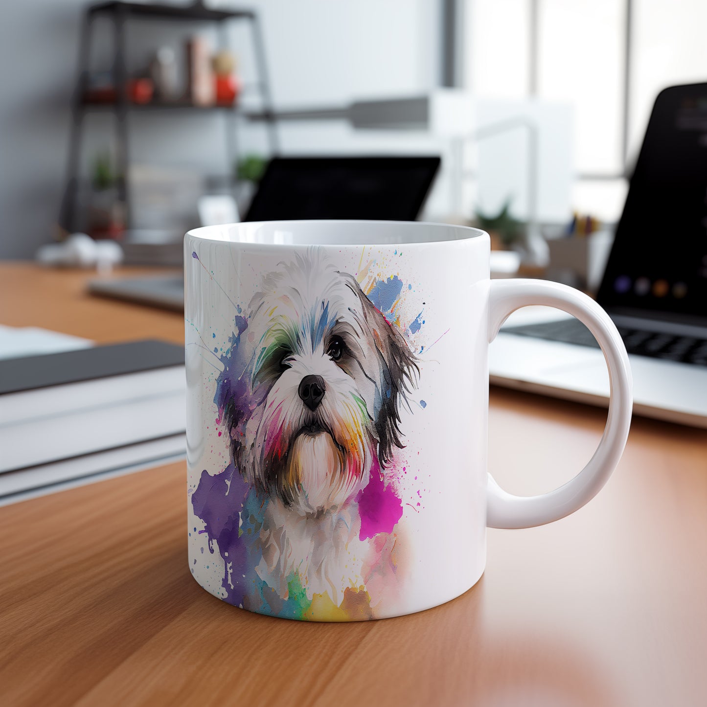 Barevný hrnek s ilustrací psího plemene Havanese