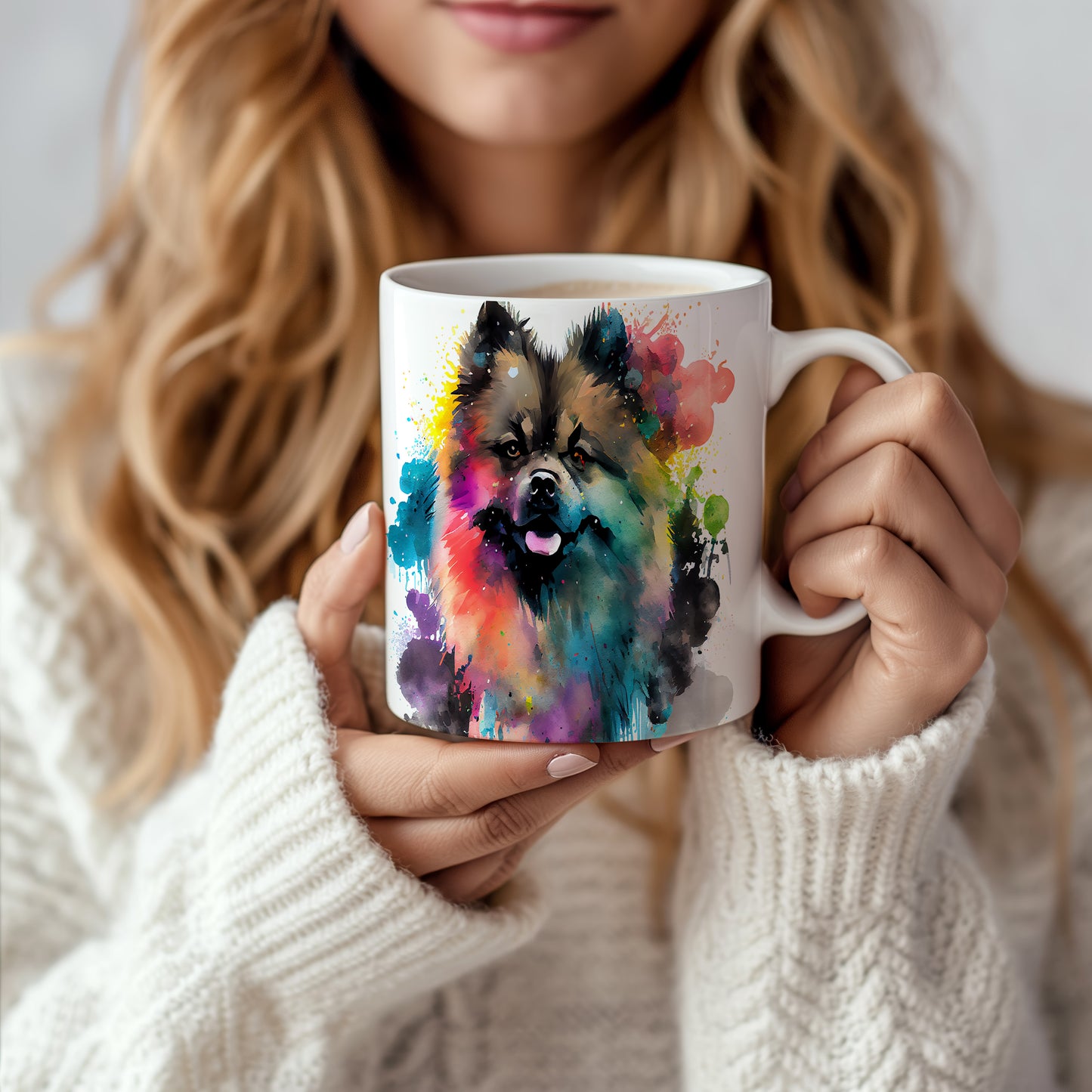Barevný hrnek s motivem pomeraniana - originální dárek pro milovníky psů