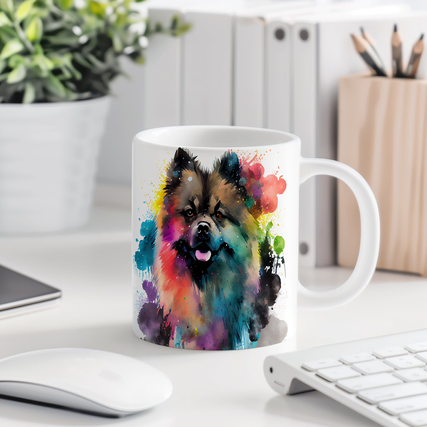 Barevný hrnek s motivem pomeraniana - originální dárek pro milovníky psů
