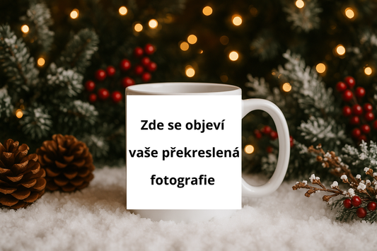 Hrnek - Vánoční karikatura z vaší fotografie